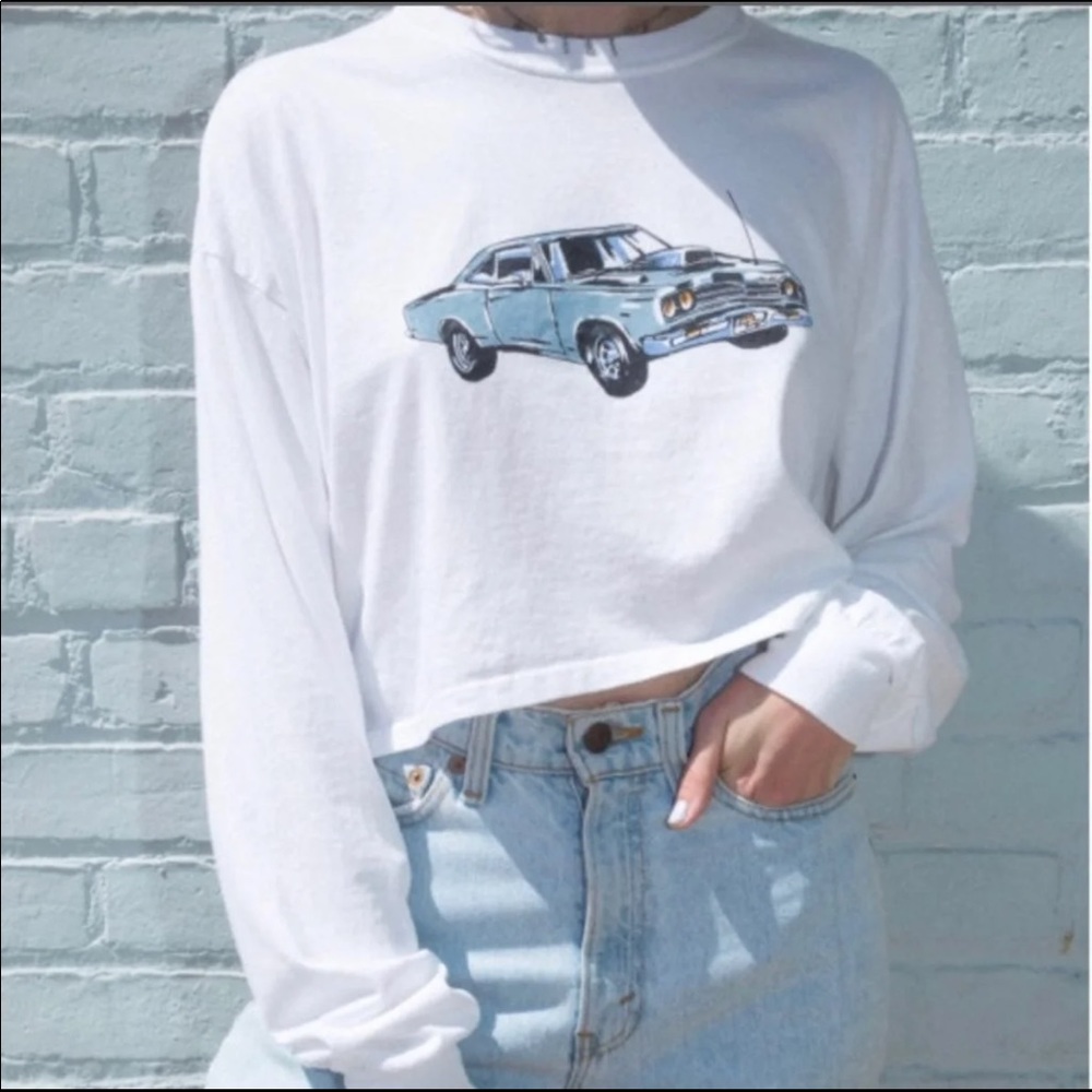 Brandy Melville Camila Moto LS Crop Top